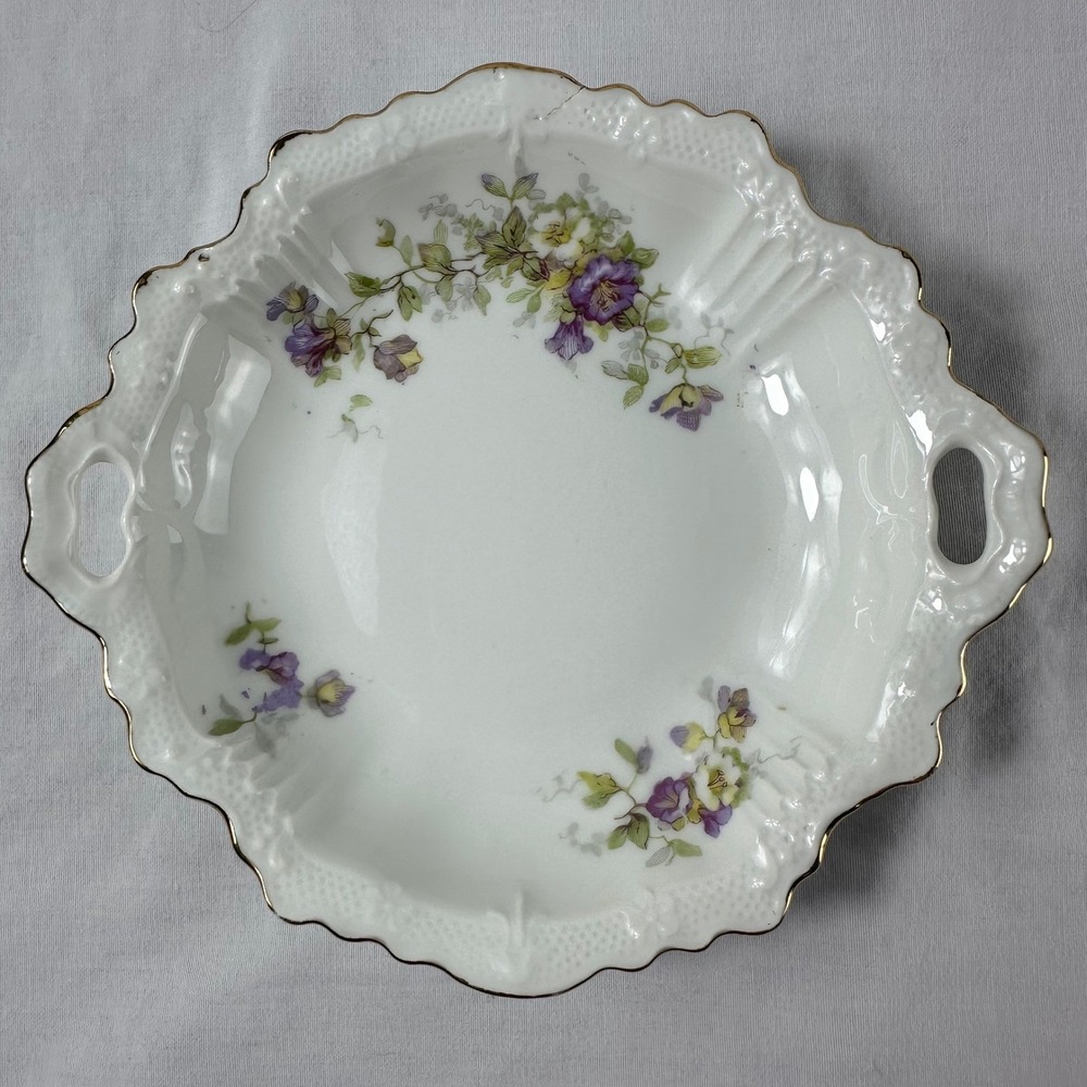 6 J. Pouyat Limoges France Moss Rose Berry Bowls JPL  Antique 1903 Shabby‎